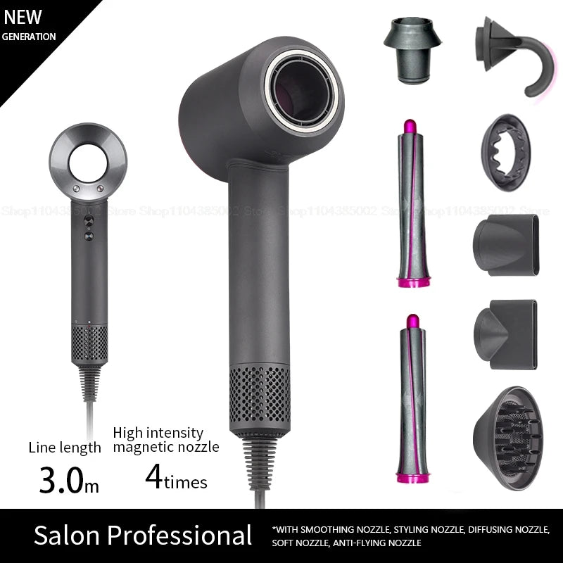 Accessorio Professionale Senza Lame per Asciugacapelli Dyson, Ioni Negativi, Asciugatura Rapida, Potente, per Casa, con Funzione Anti-Crespo, Elettrico