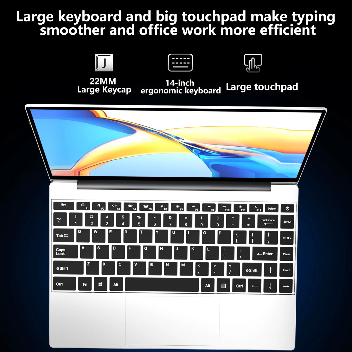 NAIWO 2026 Laptop Ultra Sottile 14.1" Windows 11, 16GB 2TB SSD, Notebook da Gaming Intel 4405U, Display 1920*1080, Computer per Ufficio e Studio