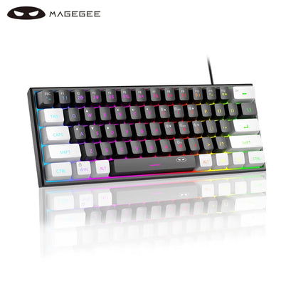 Tastiera Da Gioco MageGee Mini 60 Per Cento Con 61 Tasti Retroilluminata Rgb Ergonomica Impermeabile TS91