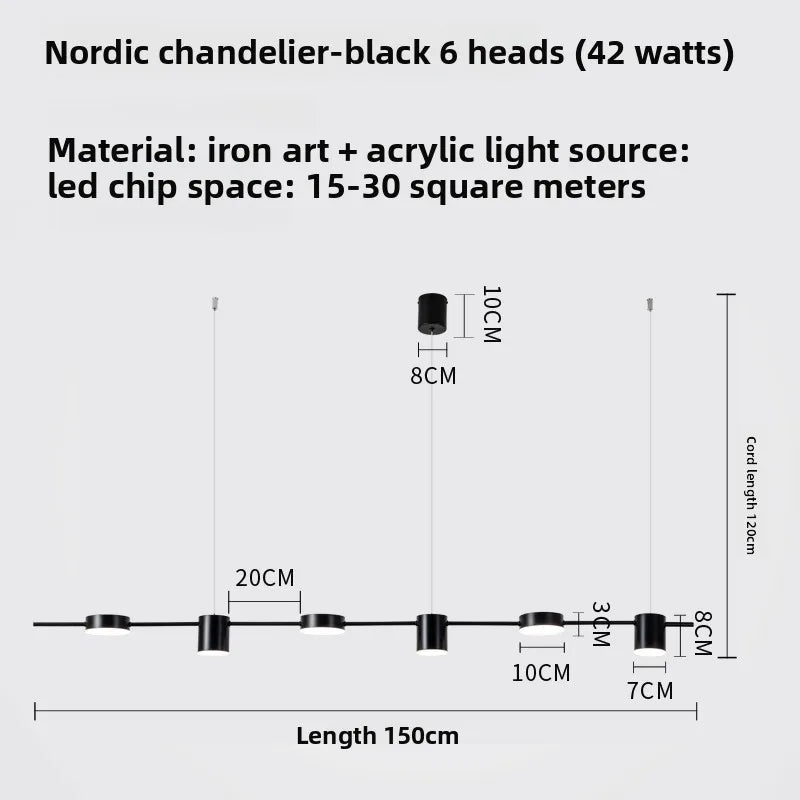 Lampada A Sospensione Postmoderna Tre Teste Per Ristorante In Ferro Nero E Oro Illuminazione Minimal Nordica Di Lusso