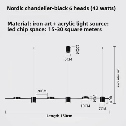 Lampada A Sospensione Postmoderna Tre Teste Per Ristorante In Ferro Nero E Oro Illuminazione Minimal Nordica Di Lusso