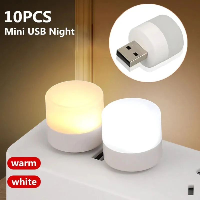 Luce Notturna Usb Mini Led Rotonda Per Lettura Protezione Degli Occhi Lampada Da Lettura Portatile