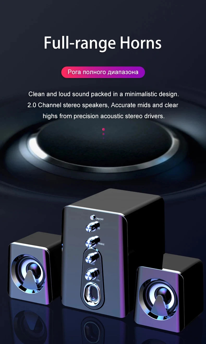 Altoparlanti per computer Sistema Home Theatre PC Subwoofer per basso Altoparlante Bluetooth Musica Soundbar surround 4D per laptop desktop Boombox