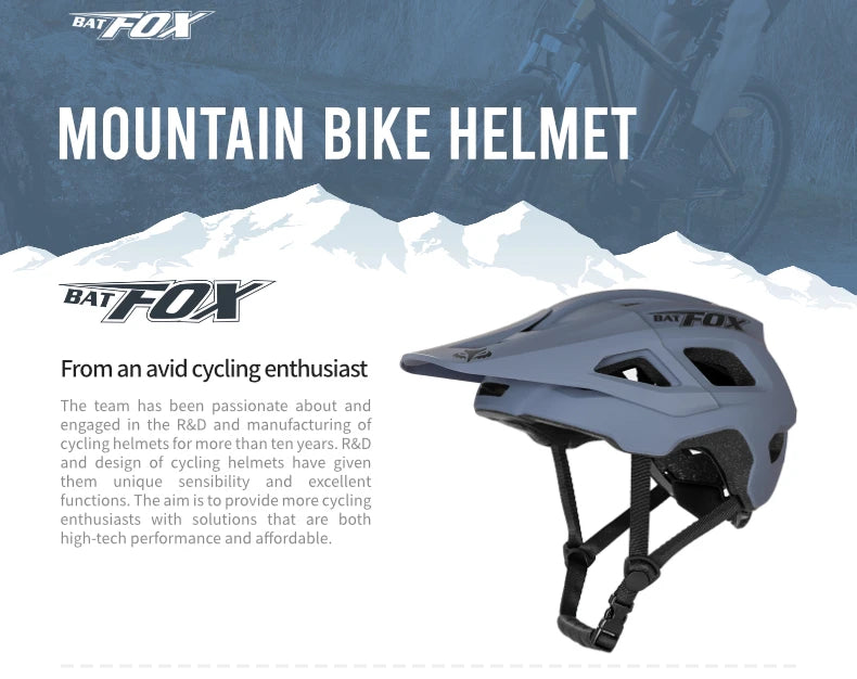 Casco Da Bicicletta Batfox Speedframe MTB Leggero Con Certificazione CE Aerodinamico E Protezione Affidabile