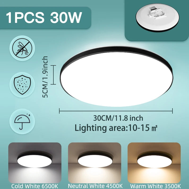 Plafoniera LED Da Soffitto 18W-50W 220V, Illuminazione Moderna Per Soggiorno E Decorazione Casa