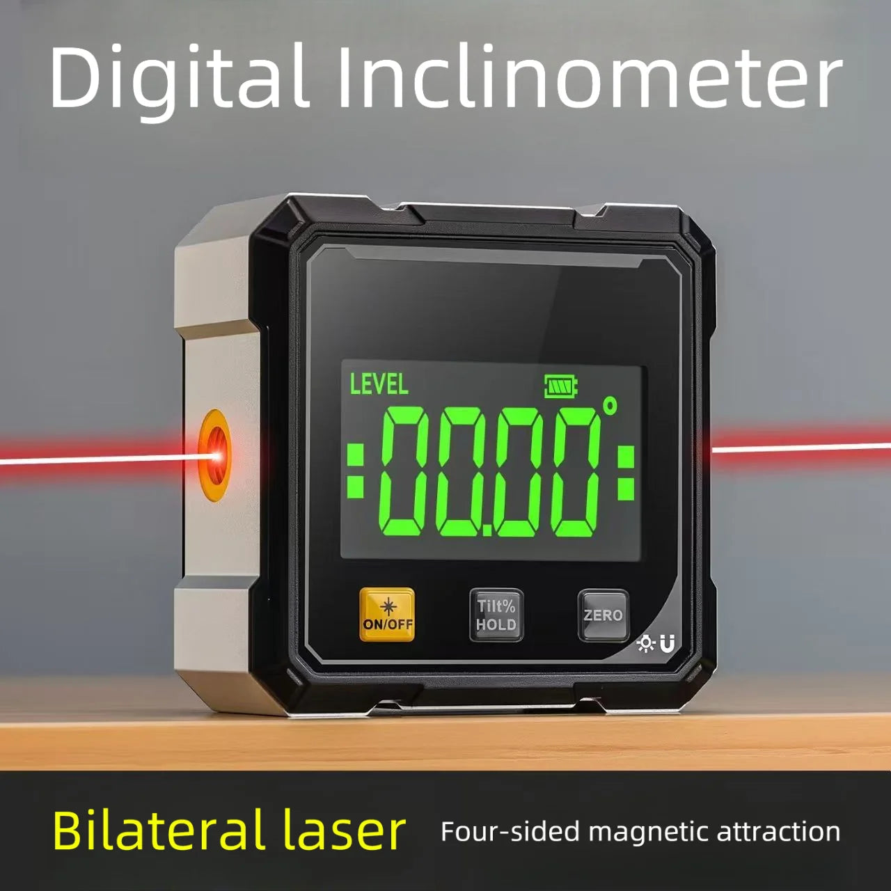 Goniometro Digitale Magnetico Con Inclinometro Laser E Livella Elettronica Per Misurazione Pendenza
