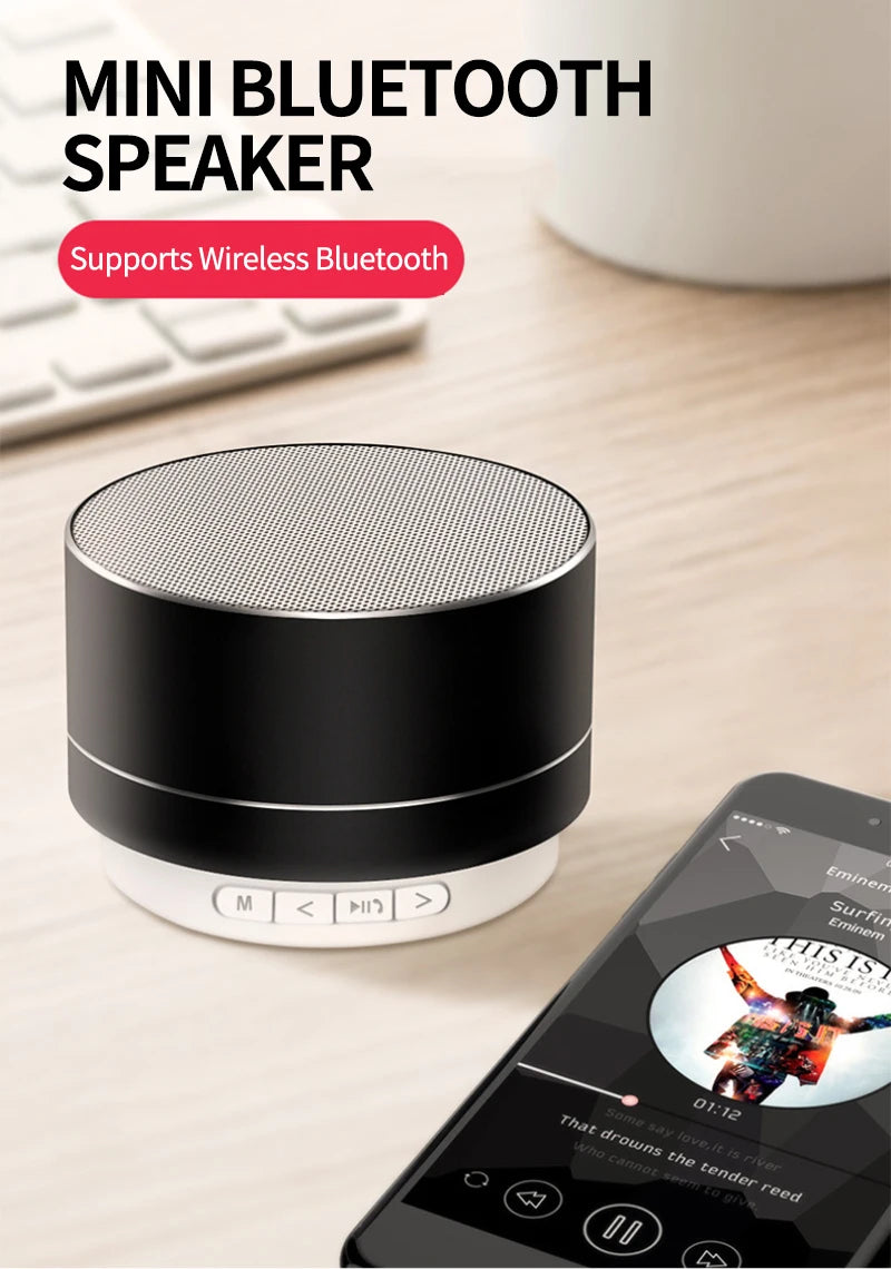 A10 Subwoofer esterno Mini altoparlante portatile Radio FM Altoparlante musicale Altoparlante wireless in lega di alluminio