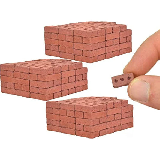 50-150 pezzi 1:16 modello di mini mattoni reali, accessori paesaggistici per figurine in miniatura, giocattolo di mattoni finti fai da te per la costruzione di giardini fatati