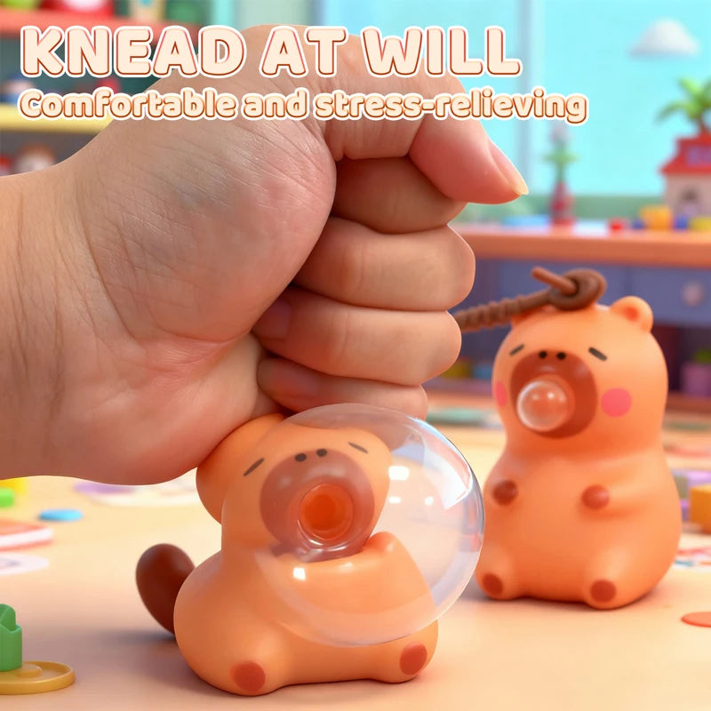 Portachiavi Squishy Capibara Ciondolo Borsa Auto Antistress Morbido Giocattolo Relax Per Decompressione Quotidiana