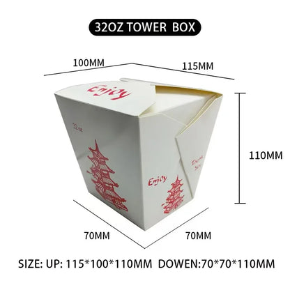 Secchi per alimenti da asporto da 32 OZ Scatola per alimenti per noodle Contenitori di carta premium perfetti per una varietà di feste di ristorazione di cibo caldo e freddo