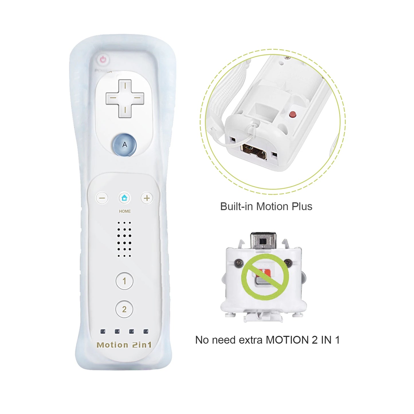 Set controller 2 in 1 per Nintendo Wii Joystick Motion Plus opzionale Gamepad remoto wireless con custodia in silicone Videogioco