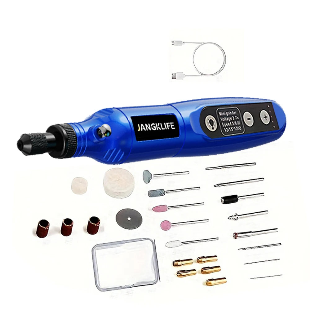 Kit Utensili Rotanti Usb Per Incisione Legno Gioielli Metallo Vetro Fai Da Te Precisione