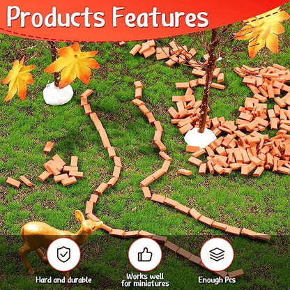 50-150 pezzi 1:16 modello di mini mattoni reali, accessori paesaggistici per figurine in miniatura, giocattolo di mattoni finti fai da te per la costruzione di giardini fatati