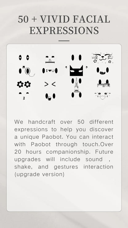 PAOBOT Intelligence Robot Compagno Emo Robot Animali Domestici Robot Intelligente Interattivo Giocattolo Mini Robot Da Tavolo Tamagotchi Elettronico