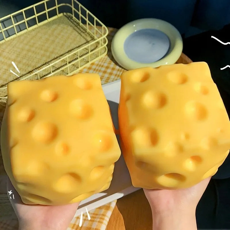 Giocattolo Antistress Gigante a Forma di Formaggio, Squishy Extra Large, Giocattolo Modellabile a Lenta Risalita, Palla Antistress per Adulti, Regalo