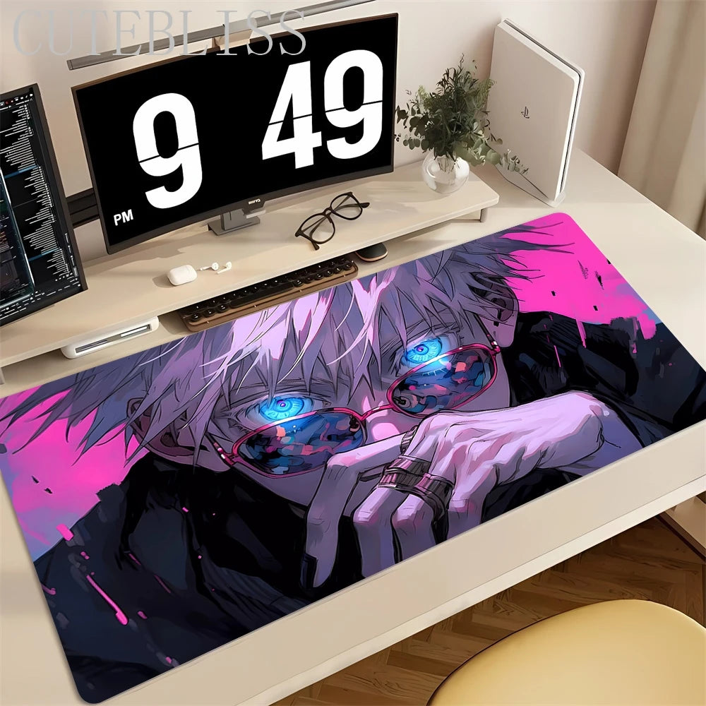 Jujutsu Kaisen Gojo Mousepad Giappone Hot Anime Mouse Pad PC Cool Gaming Tastiera Tappeto XXL Laptop Tappetino da scrivania esteso Nuovo Gamer Tappeto