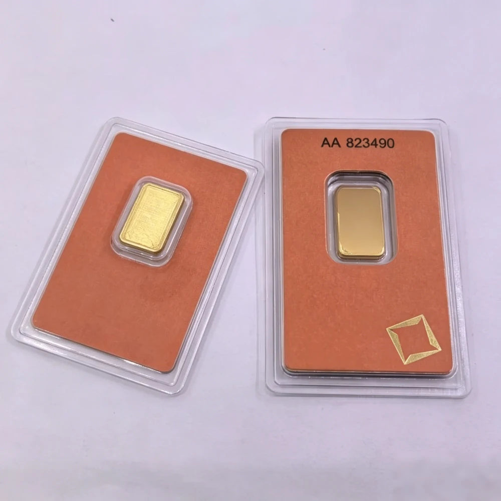 Barra Di Rame Non Magnetica 1oz E 50g Placcata In Oro Svizzero Con Numero Di Serie Souvenir Artigianale