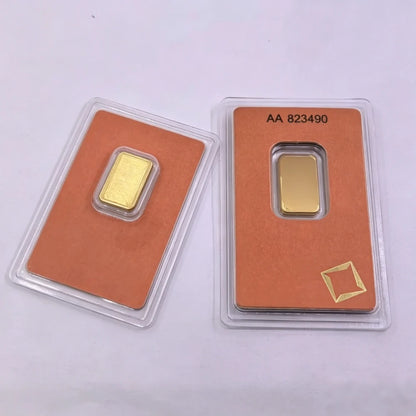 Barra Di Rame Non Magnetica 1oz E 50g Placcata In Oro Svizzero Con Numero Di Serie Souvenir Artigianale