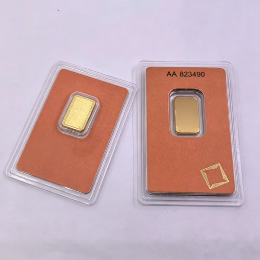 Barra Di Rame Non Magnetica 1oz E 50g Placcata In Oro Svizzero Con Numero Di Serie Souvenir Artigianale