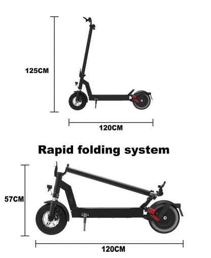 Scooter Elettrico Fat Tire Offroad 500W Freno A Disco Pieghevole Autonomia 40-60 Km 48V 36V 13Ah