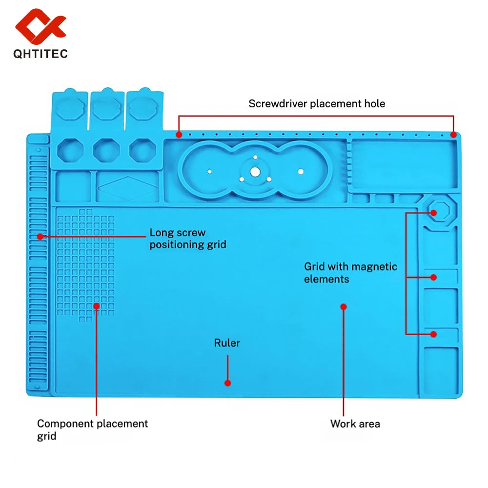 Tappetino Da Lavoro ESD Antistatico In Silicone Resistente Al Calore 500 Gradi Per Riparazioni Elettroniche