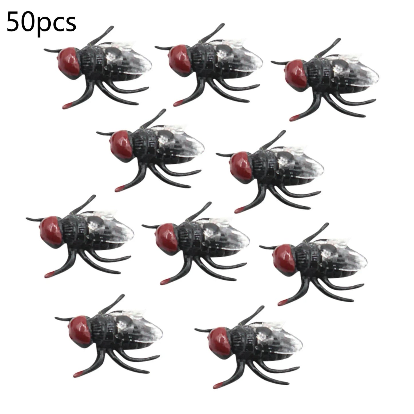 Set Insetti Volanti Finti In Silicone Mosche Giocattolo Realistiche 10 Pezzi Per Scherzi