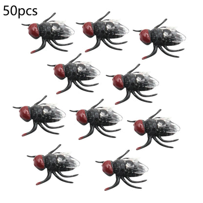 Set Insetti Volanti Finti In Silicone Mosche Giocattolo Realistiche 10 Pezzi Per Scherzi