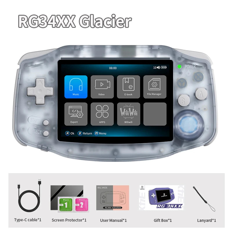 ANBERNIC RG 34XX Console di gioco portatile Schermo IPS 720*480 da 3,4 pollici Linux 64 bit 3500 mAH Bluetooth RG34XX Lettori di videogiochi retrò
