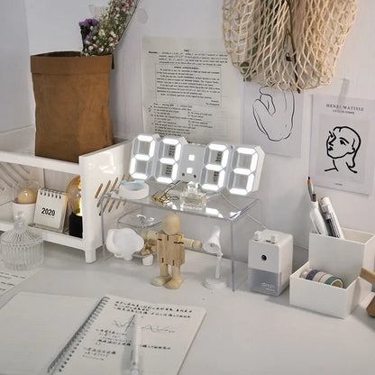 Orologio Digitale Led 3D Da Parete Con Modalità Notte Decorazione Elegante Per Camera Da Letto
