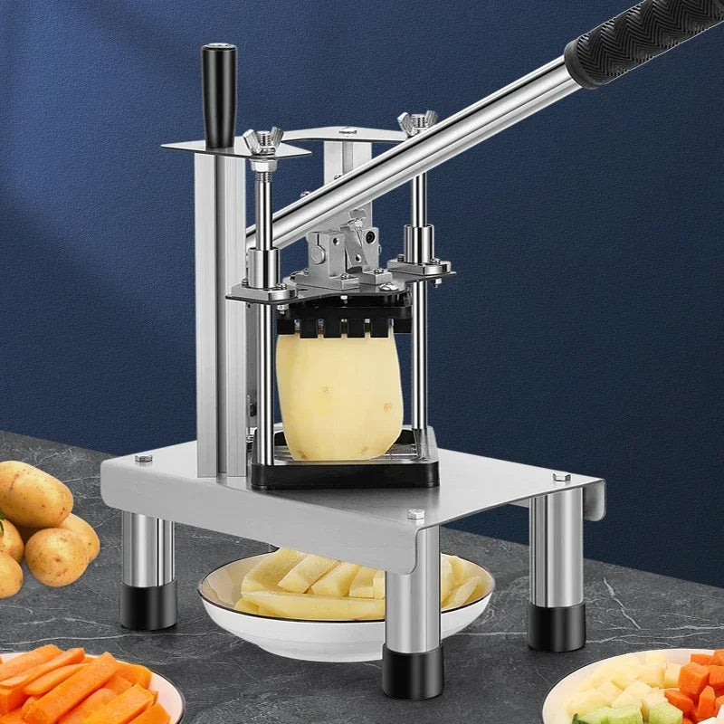 Tagliapatate Industriale Inox Dicer Verticale Manuale Per Patatine 7 10 14 Mm Verdure Frutta