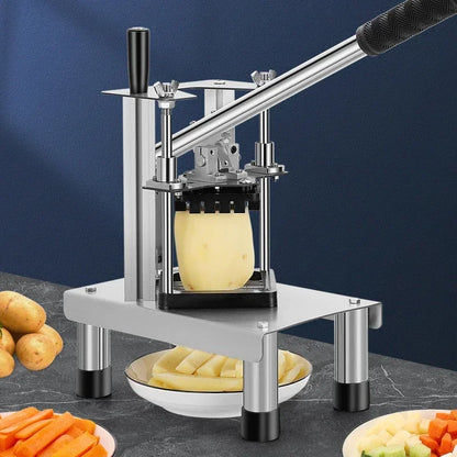 Tagliapatate Industriale Inox Dicer Verticale Manuale Per Patatine 7 10 14 Mm Verdure Frutta