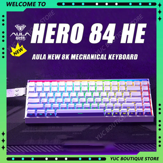 Tastiera Meccanica Da Gioco Aula Hero 84HE Con Interruttore Magnetico RGB Ergonomia