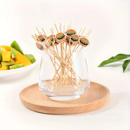 Forchette Di Frutta In Bamboo Usa E Getta 100 Pz Ecologiche Per Buffet Cerimonie Feste