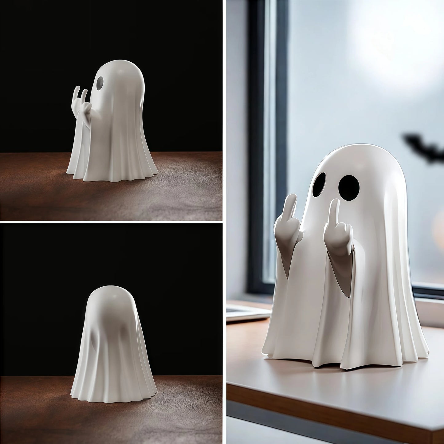 Statua Fantasma Con Dito Medio Per Halloween Decorazione Per Casa Centrotavola Da Tavolo Adorabile Figura Horror