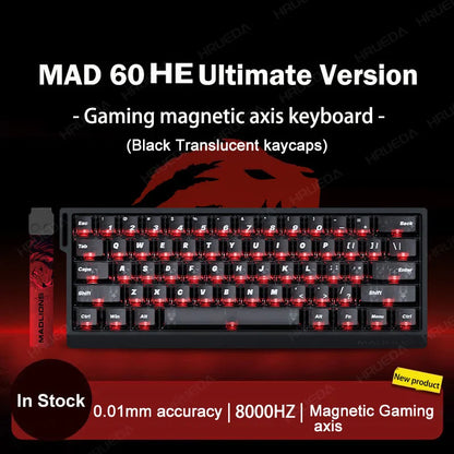 MADLIONS Mad 60he Mad60HE Mad 68HE Tastiera meccanica Interruttore magnetico Wired Hot Swap 8K Velocità di traina Tastiera da gioco personalizzata