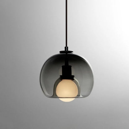 Lampadario A LED In Vetro Sospensione Moderna Grigio Per Soggiorno Pranzo Cucina E Camera Da Letto