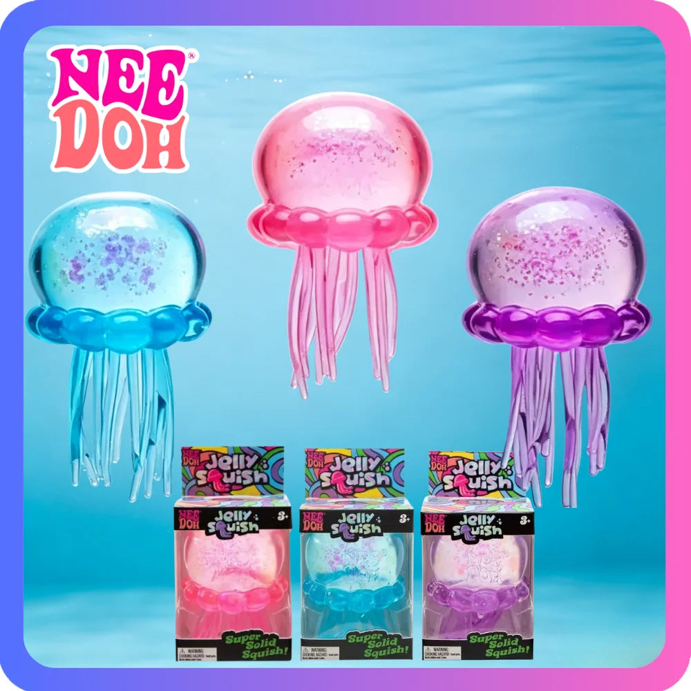 Squishy Medusa NeeDoh Fuzz Ball di Schylling, Scatola a Sorpresa Morbida Antistress, Giocattolo Sensoriale per Alleviare Ansia e Stress, Regalo Sensoriale - Vendita Calda