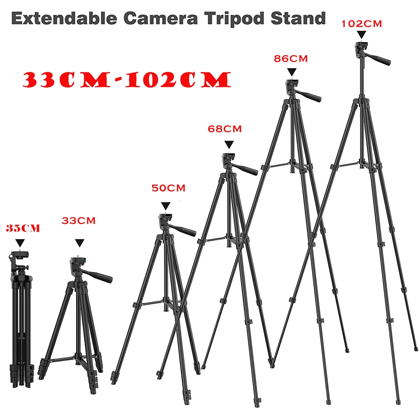 Treppiede Per Smartphone In Alluminio 102 Cm Con Registrazione Video E Supporto Fotografico Universale Bluetooth