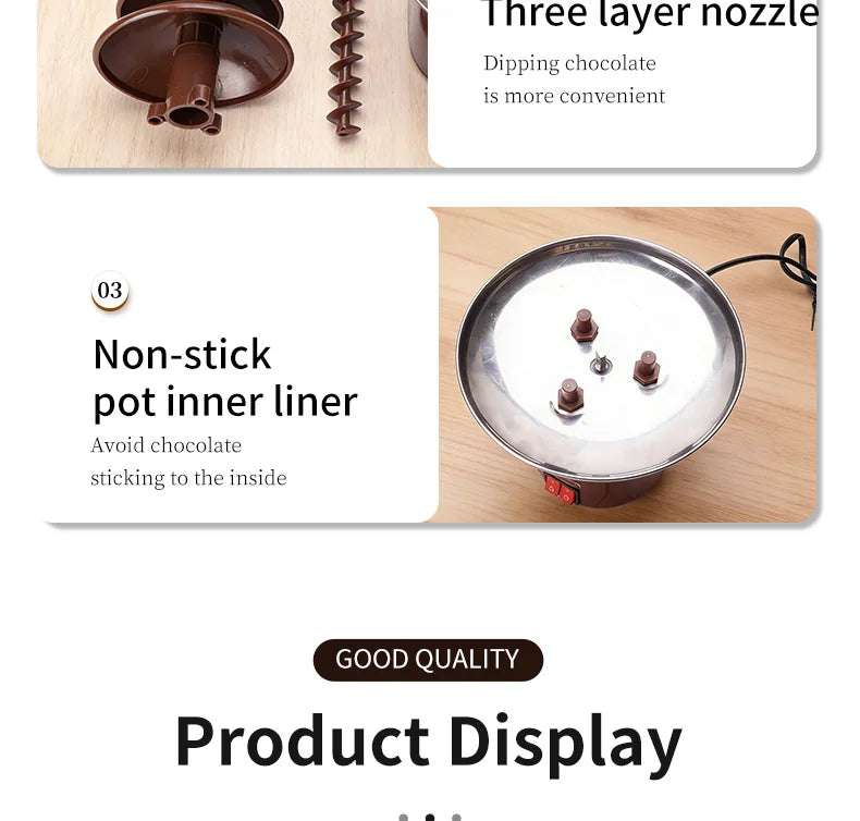 Fontana Di Cioccolato Elettrica Portatile A 5 Livelli In Acciaio Inox Per Feste In Casa
