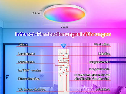 Plafoniera Led Dimmerabile con Controllo Remoto Rgb Bluetooth Tuya per Interni Alexa