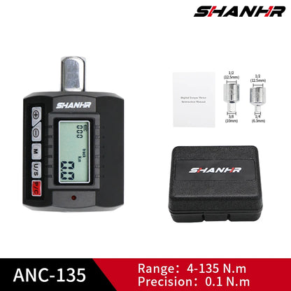 SHANHR Adattatore di coppia digitale da 1/2'', 1/2" 1/4 3/8, set di 3 pezzi di coppia regolabile con set di chiavi dinamometriche adattatore per bici