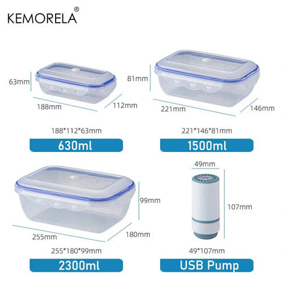 1/3PCS Scatola di Conservazione degli Alimenti Sottovuoto Contenitore di Immagazzinaggio Frigo Organizzatore Microonde Sicuro Conservazione Fresca Scatola di Tenuta Dispenser di Alimenti