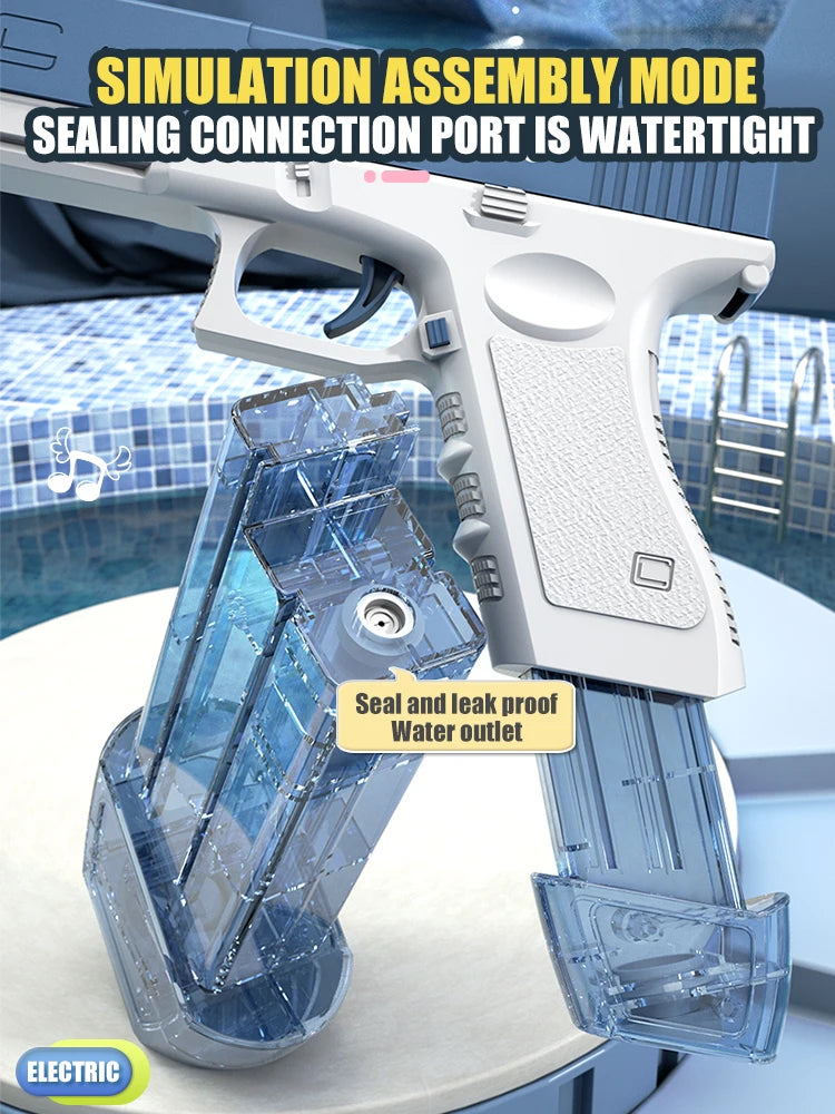 Pistola Ad Acqua Elettrica Ricaricabile A Lungo Raggio Per Battaglie Spiaggia Piscina Giardino Estivo Regalo Compleanno