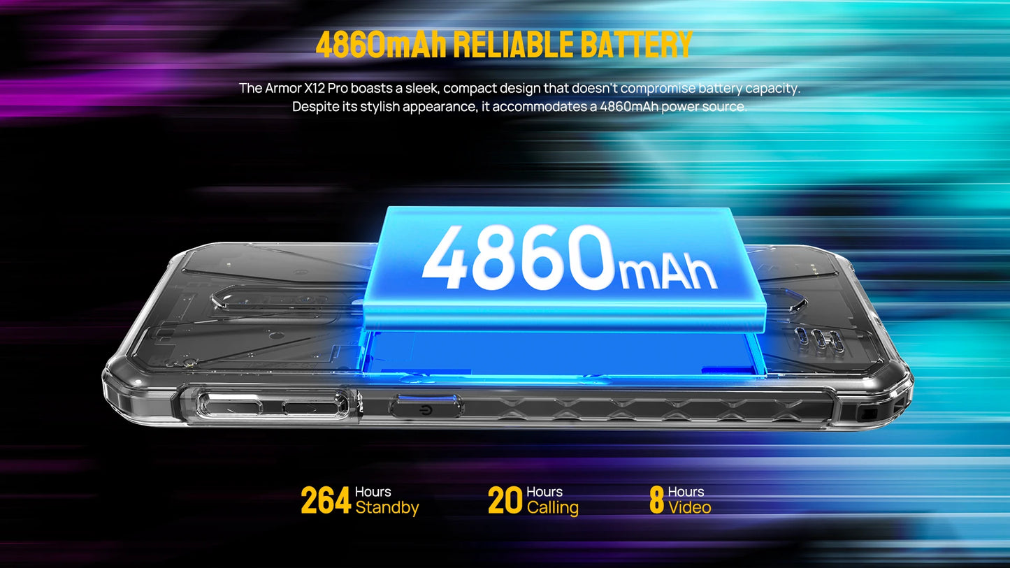 Ulefone Armor X12 Pro,Android 13, fino a 8GB + 64GB ,4860mAh,13MP 5.45 "4G NFC, versione globale, doppio 4G VoLTE,3 Slot per schede
