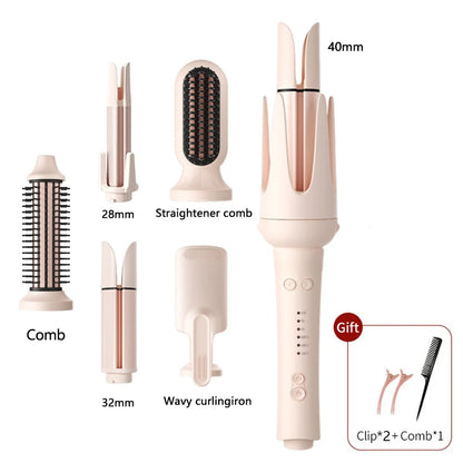 Ferro arricciacapelli automatico professionale Bigodino per capelli rotante a 3 velocità Bacchetta per styling riscaldata in ceramica con strumenti per lo styling per la cura dei capelli agli ioni negativi