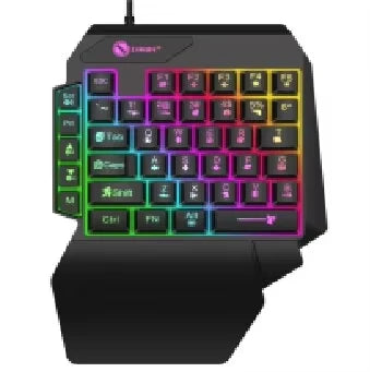 Mini tastiera da gioco con una sola mano da 35 tasti Tastiera retroilluminata cablata ultrasottile USB per laptop PC desktop Smartphone