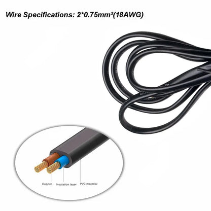 Cavo di alimentazione UE 2pin IEC320 C7 US Cavo di prolunga di alimentazione per caricabatterie portatile Dell Canon Epson Stampante Radio Altoparlante PS4 XBOX LG Sony