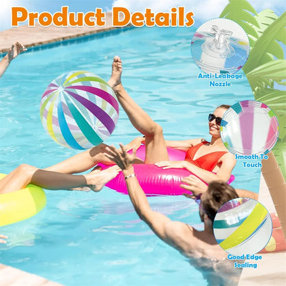 Pallone Da Spiaggia Gonfiabile 40 Cm Colorato Per Giochi In Piscina E Feste Estive