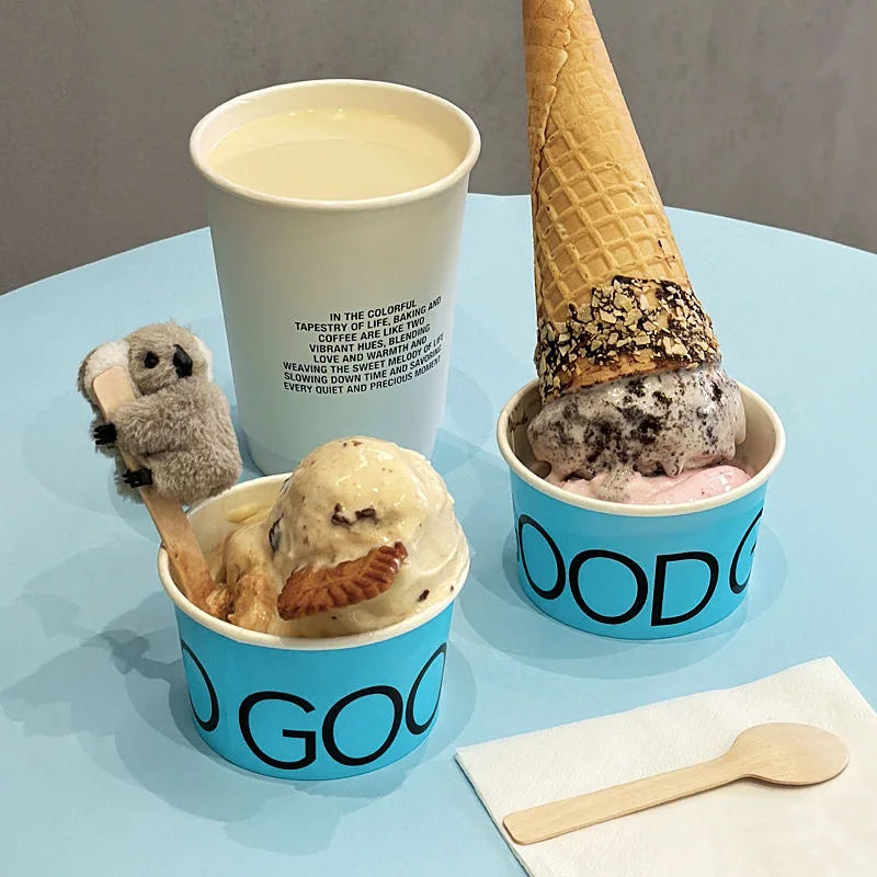 Bicchieri Per Gelato Personalizzati Con Logo Stampato In Carta E Ciotole Per Catering