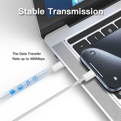Cavo di ricarica USB-C a USB-C da 240W, Cavo PD intrecciato a ricarica rapida per iPhone 15 16 17E 17 Max, iPad Air, MacBook Pro, ASUS, DELL